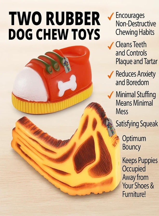 Western Era Combo Dog Squeaky Toy | Durable Rubber Chew Set | Includes Cartoon Shoe Squeaky Toy & Meat Piece Squeaky Chew | Indoor & Outdoor Play | Interactive & Fun | Keeps Pets Engaged & Happy - Image 4